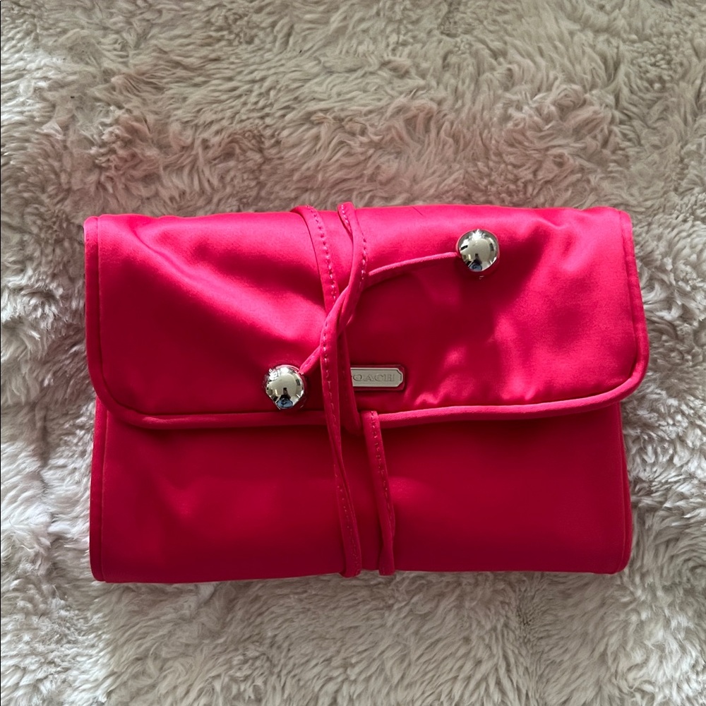 Coach Vibrant Pink Jewelry Travel Clutch